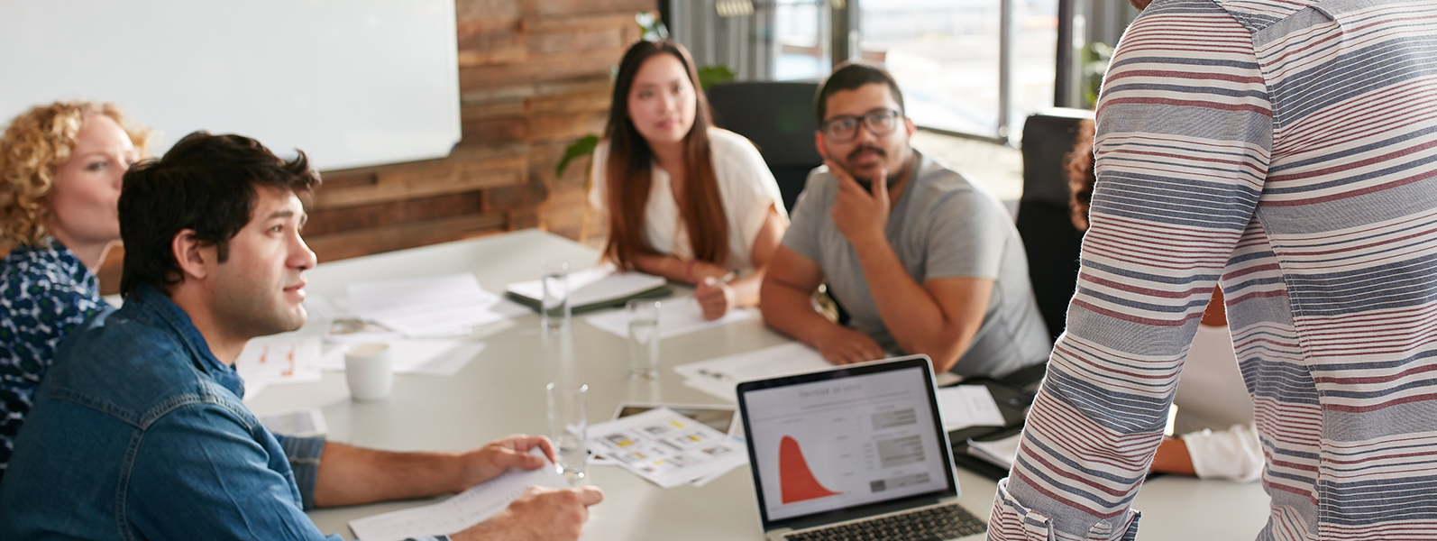Team collaborating in a modern office